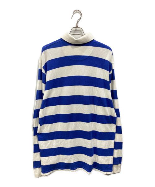 POLO RALPH LAUREN（ポロ・ラルフローレン）POLO RALPH LAUREN (ポロ・ラルフローレン) 長袖ポロシャツ ホワイト×ブルー サイズ:XLの古着・服飾アイテム