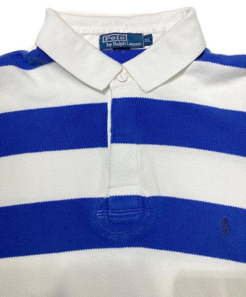 POLO RALPH LAUREN（ポロ・ラルフローレン）POLO RALPH LAUREN (ポロ・ラルフローレン) 長袖ポロシャツ ホワイト×ブルー サイズ:XLの古着・服飾アイテム
