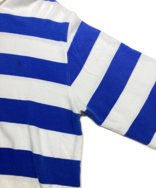 POLO RALPH LAUREN（ポロ・ラルフローレン）POLO RALPH LAUREN (ポロ・ラルフローレン) 長袖ポロシャツ ホワイト×ブルー サイズ:XLの古着・服飾アイテム