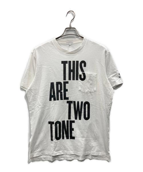 Engineered Garments（エンジニアド ガーメンツ）Engineered Garments Printed Cross Crew Neck T-shirt - This Are(プリンテッド クロス クルーネック ティーシャツ - ディス アー） ホワイト サイズ:Sの古着・服飾アイテム