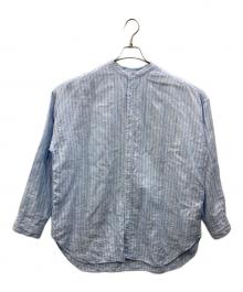 KAGURE（カグレ）の古着「リネンストライプビッグシャツ」｜ブルー