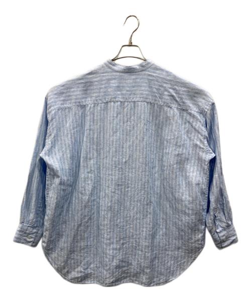 KAGURE（カグレ）kagure (カグレ) リネンストライプビッグシャツ ブルー サイズ:SIZE Freeの古着・服飾アイテム