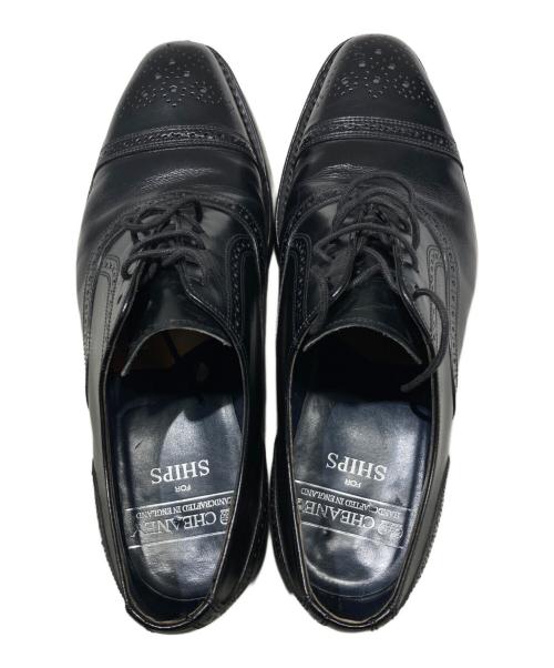 SHIPS（シップス）SHIPS (シップス) CHEANEY (チーニー) セミブローグシューズ ブラック サイズ:6　1/2の古着・服飾アイテム