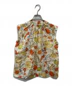 TOMORROW LAND collectionトゥモローランドコレクション）の古着「マルシェフラワープリント ウェーブネックブラウス」｜マルチカラー