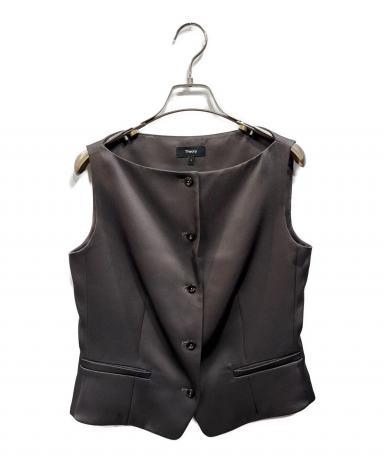 中古・古着通販】theory (セオリー) Base Satin Boat Neck Vest カーキ 