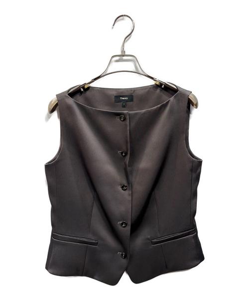 theory（セオリー）theory (セオリー) Base Satin Boat Neck Vest カーキ サイズ:2の古着・服飾アイテム