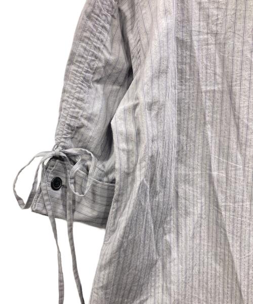 Y's（ワイズ）Y's (ワイズ) DOBBY STRIPE SHIRRING SLEEVE SHIRT グレー サイズ:1の古着・服飾アイテム