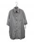 Y's（ワイズ）の古着「DOBBY STRIPE SHIRRING SLEEVE SHIRT」｜グレー