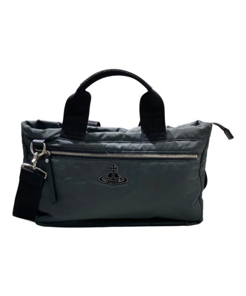 Vivienne Westwood（ヴィヴィアンウエストウッド）Vivienne Westwood (ヴィヴィアンウエストウッド) エナメルORB2WAYショルダーバッグ チャコールグレーの古着・服飾アイテム