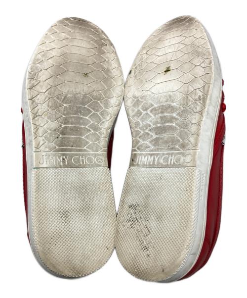 JIMMY CHOO（ジミーチュウ）JIMMY CHOO (ジミーチュウ) ローカットスニーカー レッド サイズ:43の古着・服飾アイテム