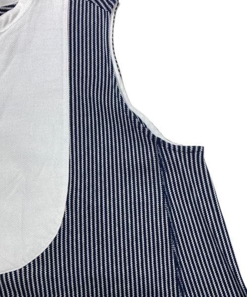 45R（フォーティファイブ・アール）45R (フォーティファイブ・アール) ラッセルストライプNO SLEEVE DRESS インディゴの古着・服飾アイテム
