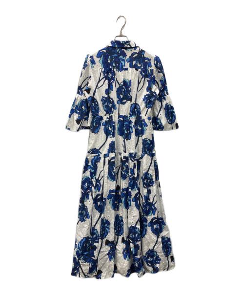 DIANE VON FURSTENBERG（ダイアンフォンファステンバーグ）DIANE VON FURSTENBERG (ダイアンフォンファステンバーグ) シャツワンピース ホワイト×ブルー サイズ:XSの古着・服飾アイテム