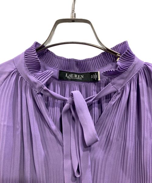 LAUREN RALPH LAUREN（ローレンラルフローレン）LAUREN RALPH LAUREN (ローレンラルフローレン) ボウタイブラウス バイオレット サイズ:Sの古着・服飾アイテム
