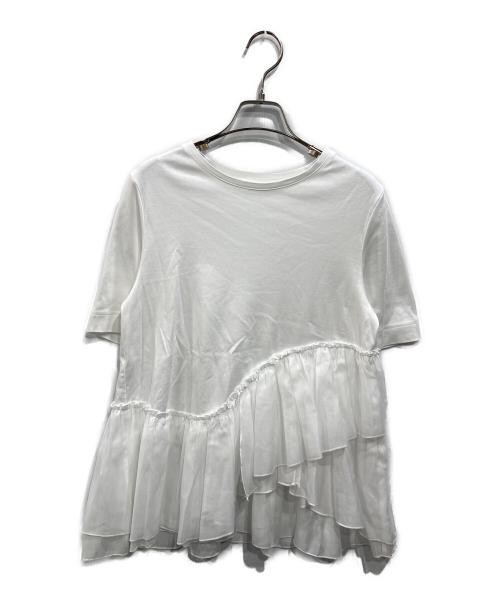 ANAYI（アナイ）ANAYI (アナイ) コットンスムースフリルデザインプルオーバー ホワイト サイズ:SIZE 36の古着・服飾アイテム