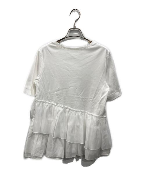 ANAYI（アナイ）ANAYI (アナイ) コットンスムースフリルデザインプルオーバー ホワイト サイズ:SIZE 36の古着・服飾アイテム