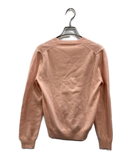 PLAY COMME des GARCONS（プレイコムデギャルソン）PLAY COMME des GARCONS (プレイコムデギャルソン) ミニレッドワッペンウィメンズニット ピンク サイズ:SIZE Mの古着・服飾アイテム