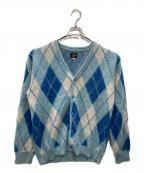 Needlesニードルズ）の古着「Argyle Mohair Cardigan（アーガイルモヘアカーディガン）」｜ブルー