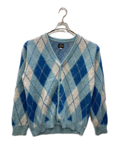 Needles（ニードルズ）Needles (ニードルズ) Argyle Mohair Cardigan（アーガイルモヘアカーディガン） ブルー サイズ:SIZE Lの古着・服飾アイテム