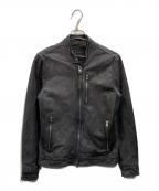 ALL SAINTSオールセインツ）の古着「WOODS LEATHER JACKET」｜グレー