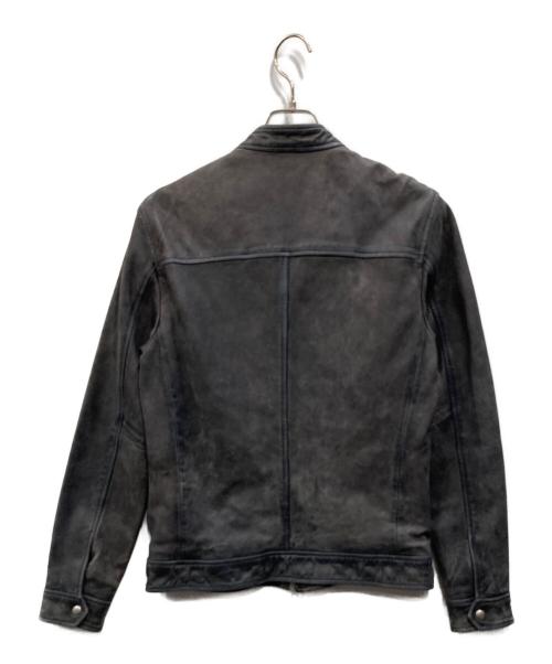 ALL SAINTS（オールセインツ）ALL SAINTS (オールセインツ) WOODS LEATHER JACKET グレー サイズ:XSの古着・服飾アイテム