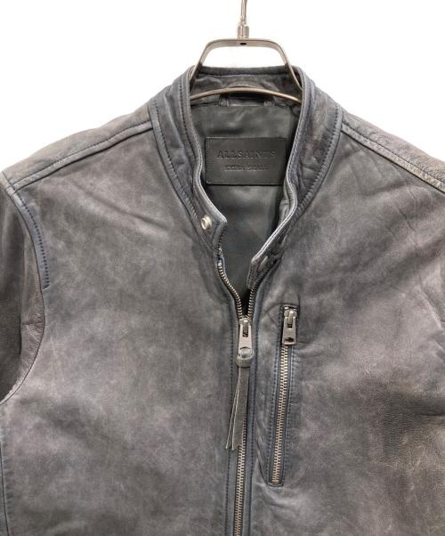 ALL SAINTS（オールセインツ）ALL SAINTS (オールセインツ) WOODS LEATHER JACKET グレー サイズ:XSの古着・服飾アイテム