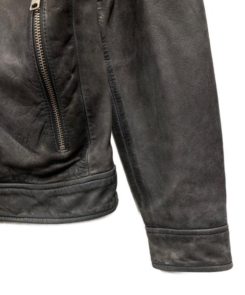 ALL SAINTS（オールセインツ）ALL SAINTS (オールセインツ) WOODS LEATHER JACKET グレー サイズ:XSの古着・服飾アイテム