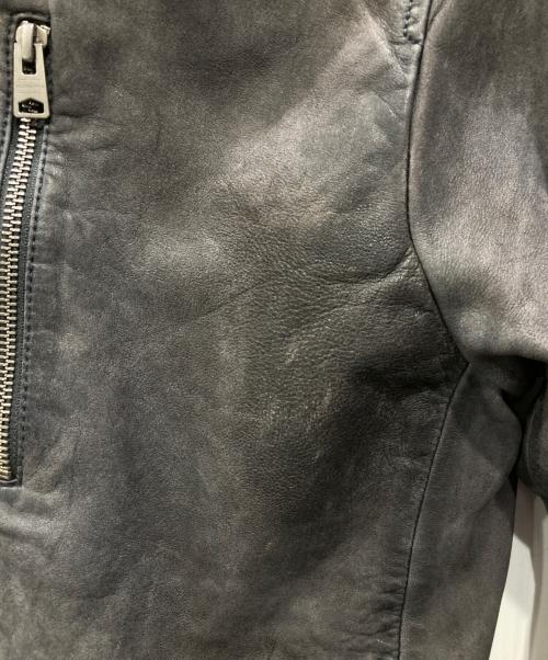 ALL SAINTS（オールセインツ）ALL SAINTS (オールセインツ) WOODS LEATHER JACKET グレー サイズ:XSの古着・服飾アイテム