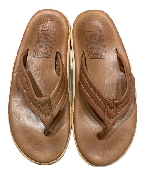 ISLAND SLIPPER（アイランドスリッパ）ISLAND SLIPPER (アイランドスリッパ) レザーサンダル ブラウン サイズ:SIZE 9の古着・服飾アイテム