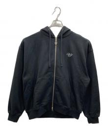 OY（オーワイ）の古着「DOLLY STONE EAR HOODIE ZIP UP(ドリーストーンイヤーフーディジップアップ）」｜ブラック