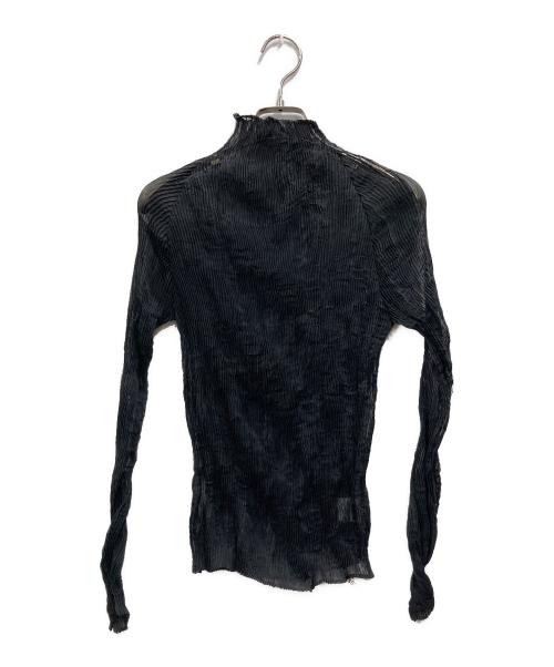 ISSEY MIYAKE（イッセイミヤケ）ISSEY MIYAKE (イッセイミヤケ) シフォンツイストブラウス ブラック サイズ:2の古着・服飾アイテム