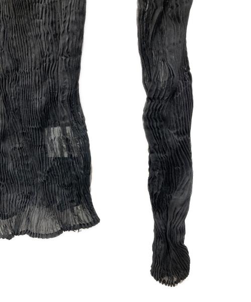 ISSEY MIYAKE（イッセイミヤケ）ISSEY MIYAKE (イッセイミヤケ) シフォンツイストブラウス ブラック サイズ:2の古着・服飾アイテム
