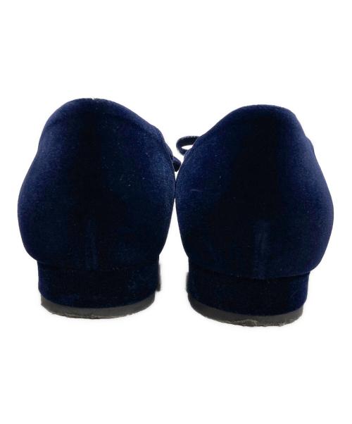 Le Talon（ル タロン）LE TALON (ル タロン) ポインテッドトゥキャップチュールバレエ ブラック×ネイビー サイズ:22　1／2の古着・服飾アイテム
