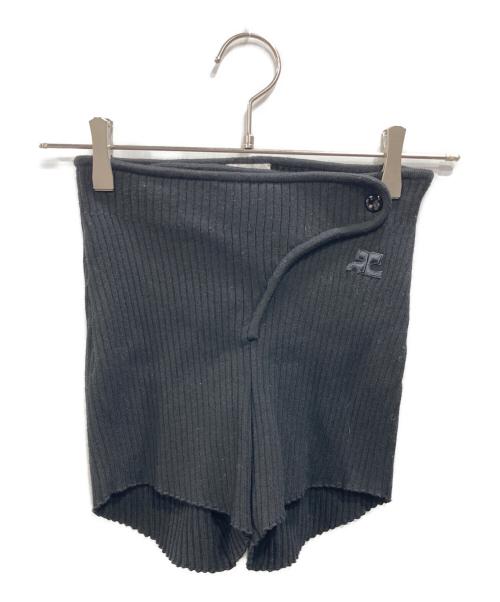 courreges（クレージュ）courreges (クレージュ) リブニットミニショーツ ブラック サイズ:1の古着・服飾アイテム