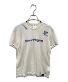 courreges（クレージュ）の古着「ロゴメッシュトップス」｜ホワイト×ブルー