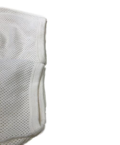 courreges（クレージュ）courreges (クレージュ) ロゴメッシュトップス ホワイト×ブルー サイズ:XSの古着・服飾アイテム