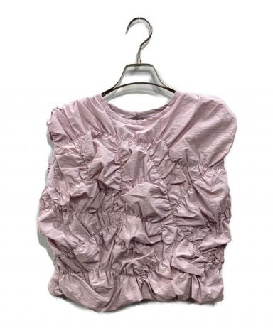 中古・古着通販】Ameri (アメリ) BUMPY GATHER BACK OPEN TOP パープル