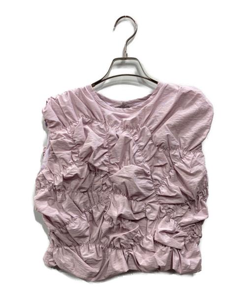 Ameri（アメリ）Ameri (アメリ) BUMPY GATHER BACK OPEN TOP パープル サイズ:Mの古着・服飾アイテム