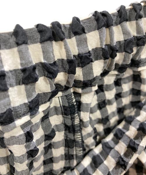 machatt（マチャット）machatt (マチャット) ギンガムチェック ワイドパンツ ホワイトブラック サイズ:Fの古着・服飾アイテム
