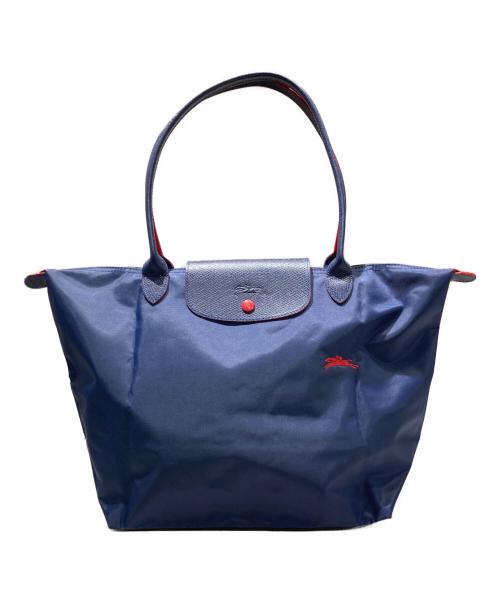 LONGCHAMP（ロンシャン）LONGCHAMP (ロンシャン) LE PLIAGE CLUB トートバッグ ネイビー×レッドの古着・服飾アイテム
