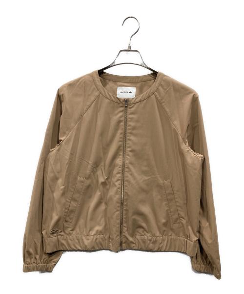 LACOSTE（ラコステ）LACOSTE (ラコステ) ライトウェイトノーカラーブルゾン ベージュ サイズ:40の古着・服飾アイテム