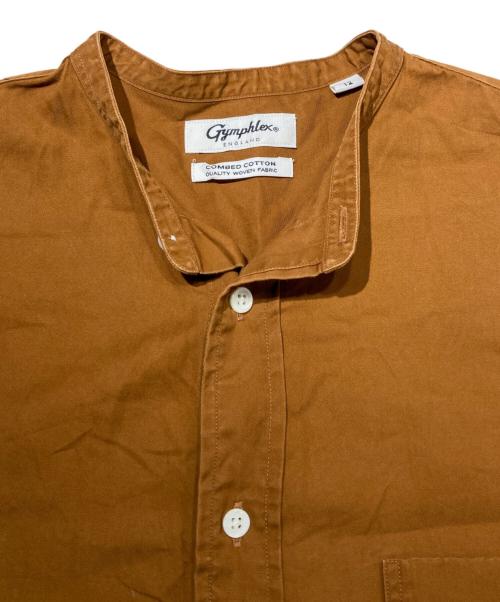 Gymphlex（ジムフレックス）Gymphlex (ジムフレックス) バンドカラーワンピース ブラウン サイズ:12の古着・服飾アイテム