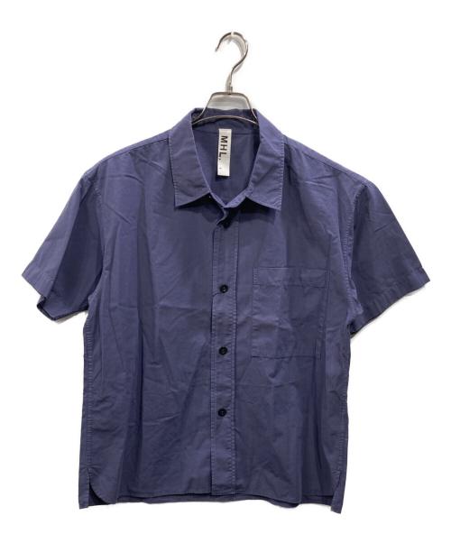 MHL（エムエイチエル）MHL (エムエイチエル) オーガニックコットン ショートスリーブ シャツ ブルー サイズ:SIZE Sの古着・服飾アイテム