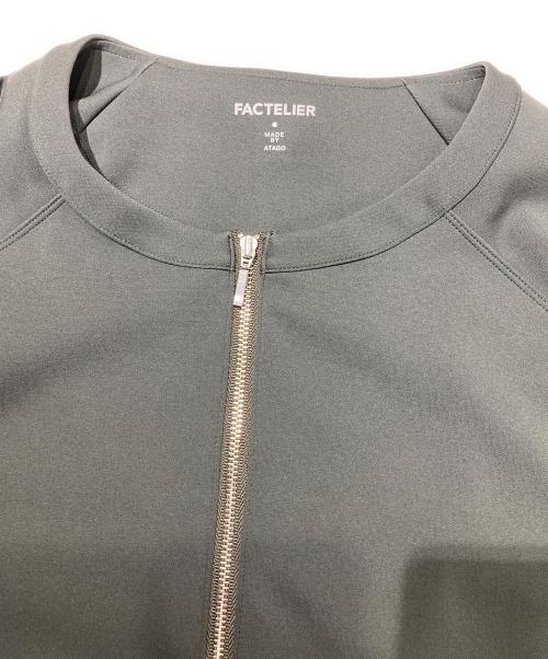 Factelier（ファクトリエ）FACTELIER (ファクトリエ) エアーノーカラーブルゾン グリーン サイズ:40の古着・服飾アイテム