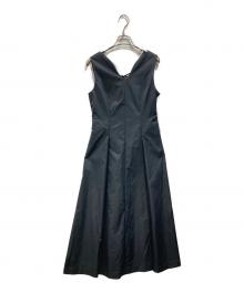 LANVIN en Bleu（ランバンオンブルー）の古着「撥水タフタノースリーブワンピース」｜ブラック