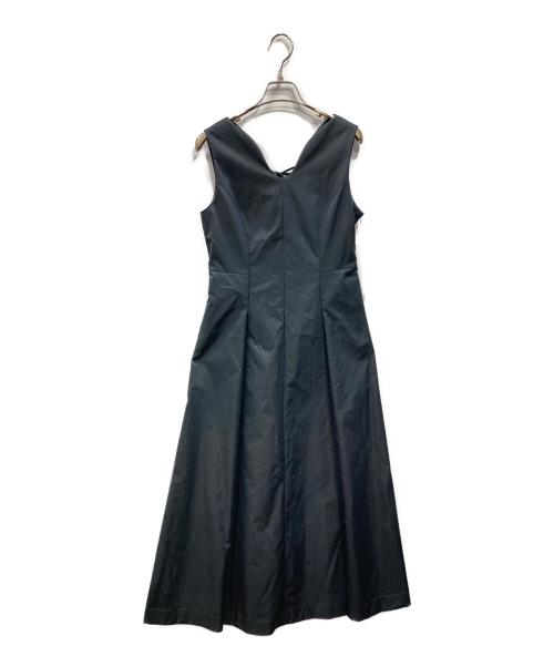 LANVIN en Bleu（ランバンオンブルー）LANVIN en Bleu (ランバンオンブルー) 撥水タフタノースリーブワンピース ブラック サイズ:38 未使用品の古着・服飾アイテム