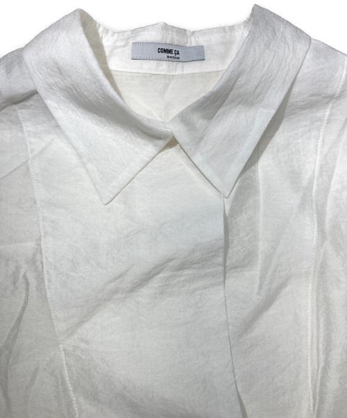 comme ca（コムサ）COMME CA (コムサ) シアーキュプラシルク シャツ ホワイト サイズ:9の古着・服飾アイテム