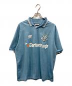CarHarttカーハート）の古着「S/S hartt’s football shirt（ショートスリーブ ハーツ フットボール シャツ）」｜ブルー