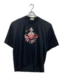 Vivienne Westwood man（ヴィヴィアン ウェストウッド マン）の古着「“PAINTED ORB” （ペインテッド オーブ）リラックスTシャツ」｜ブラック