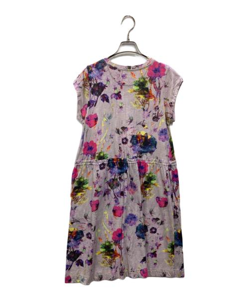 Paul Smith PAUL（ポールスミス ポール）Paul Smith PAUL (ポールスミス ポール) 大判花柄 フレンチスリーブワンピース パープル サイズ:Mの古着・服飾アイテム