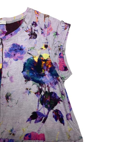 Paul Smith PAUL（ポールスミス ポール）Paul Smith PAUL (ポールスミス ポール) 大判花柄 フレンチスリーブワンピース パープル サイズ:Mの古着・服飾アイテム